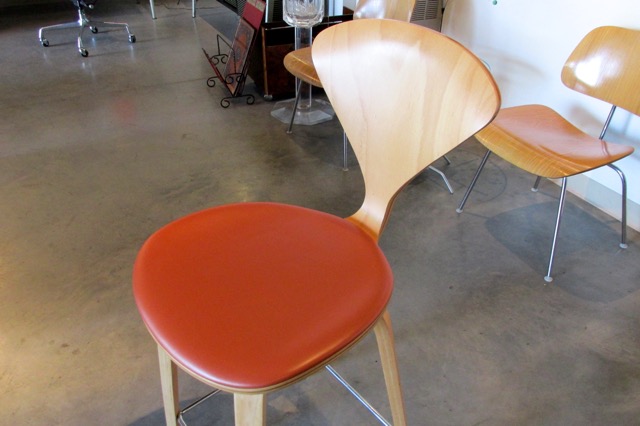 Norman Cherner  Wood & Leather Stools