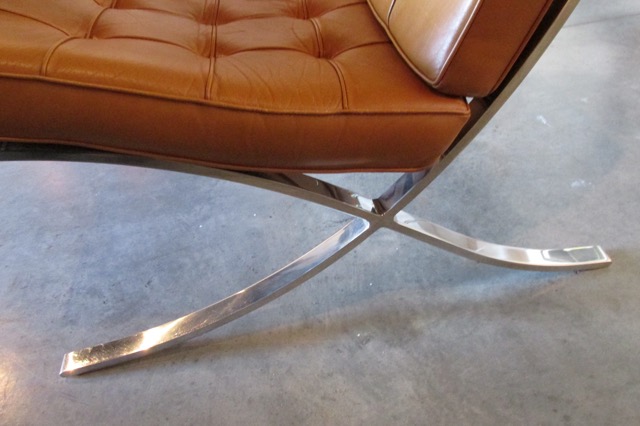 Mies van der Rohe Brushed Steel Barcelona Chairs