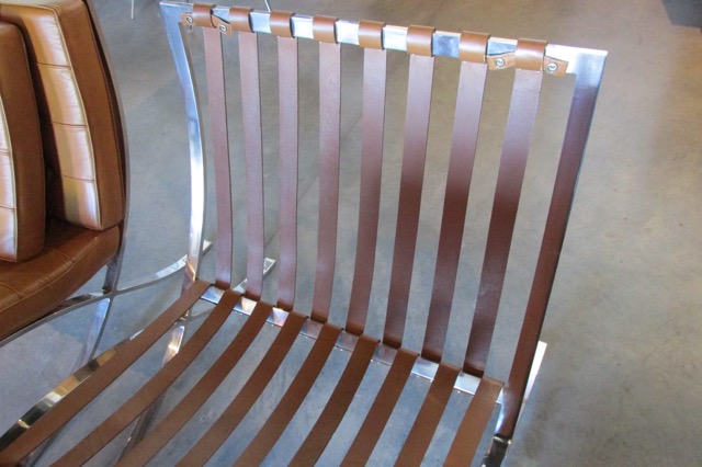 Mies van der Rohe Brushed Steel Barcelona Chairs
