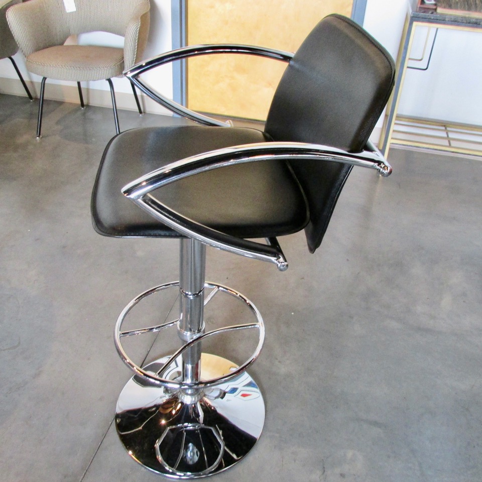 Chrome & Leather Bar Stools
