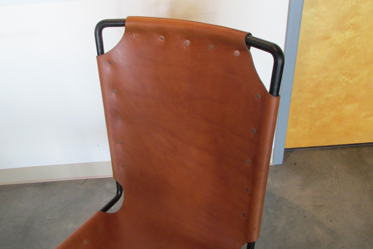 Artisan Lazlo Nemes Leather & Steel Lounge Chair