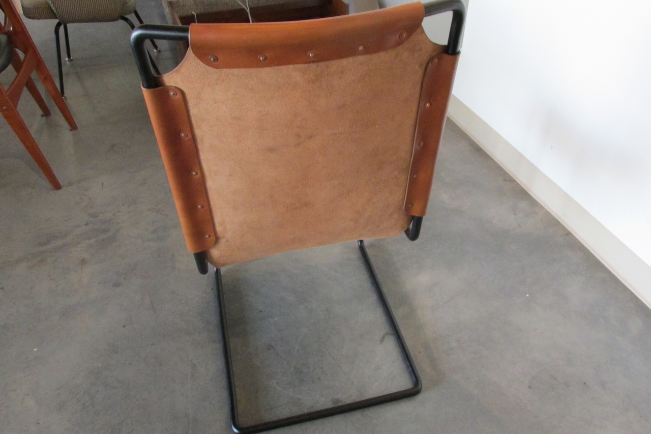 Artisan Lazlo Nemes Leather & Steel Lounge Chair