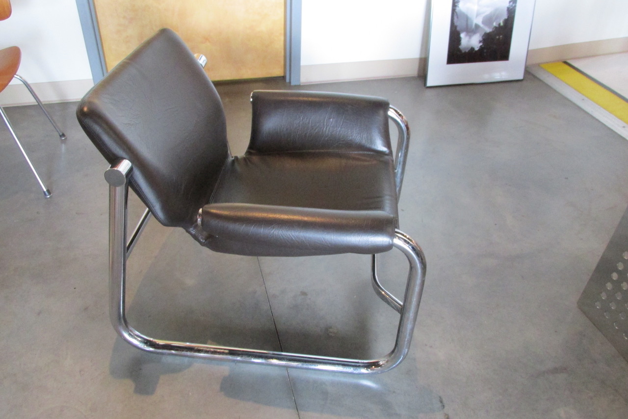 Maurice Burke’s Leather & Chrome <em>Alpha Lounge Chair</em>