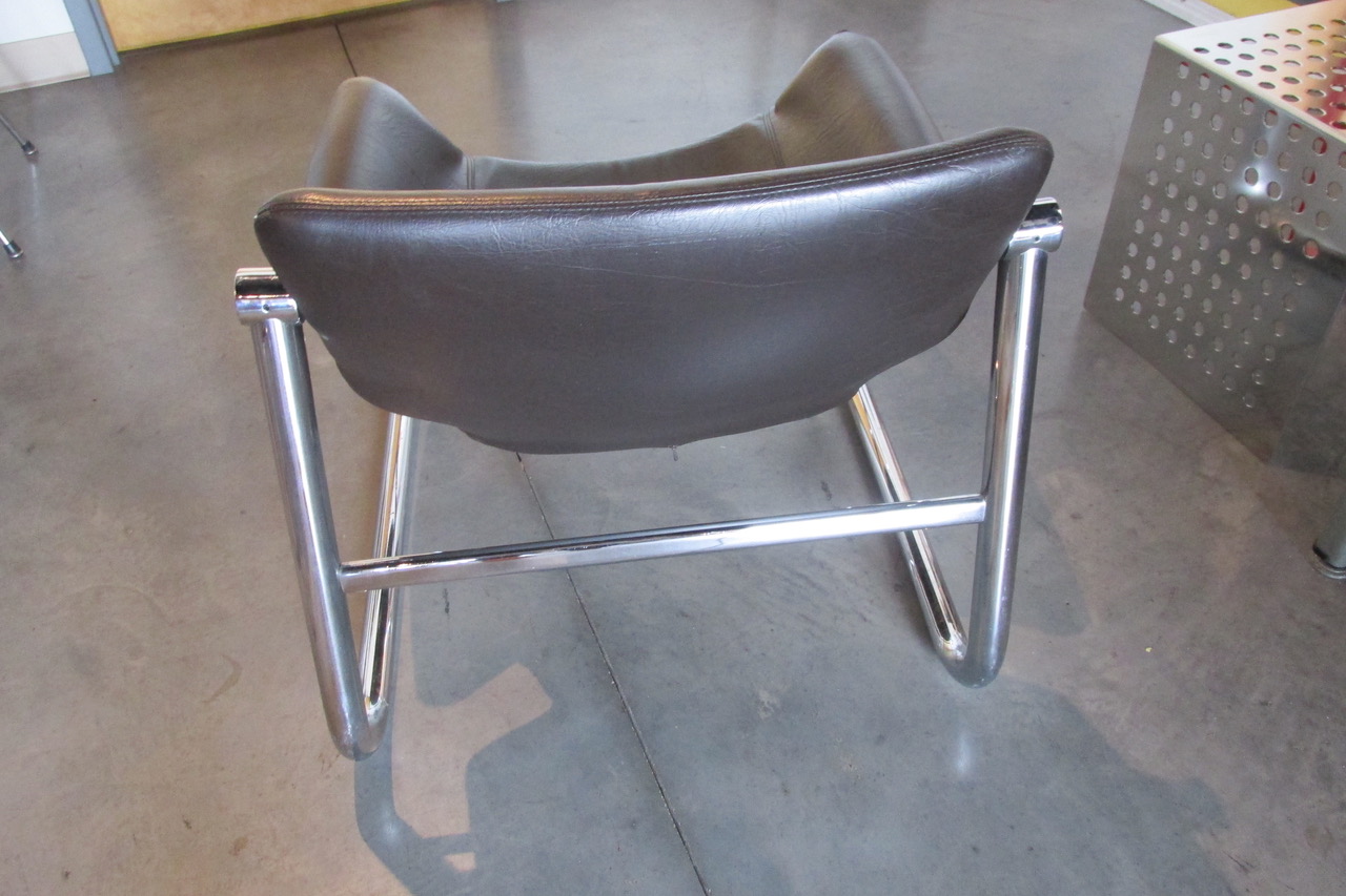 Maurice Burke’s Leather & Chrome <em>Alpha Lounge Chair</em>
