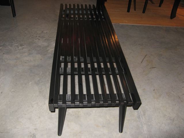 Black Wood Slat Table 