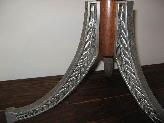 Mahogany and Aluminum Klismos Occasional Table 