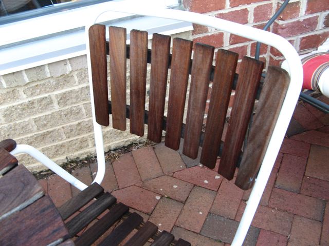 Teak Patio Table and Four Chairs 