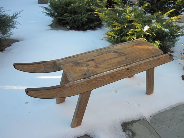 Oak & Pine Sled Coffee Table
