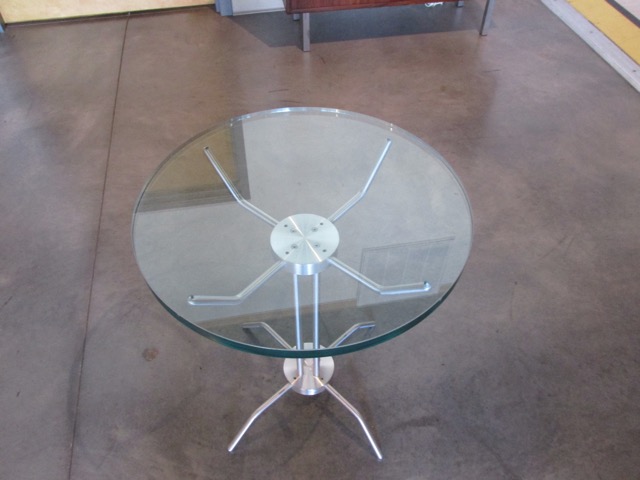 Brush Steel & Glass Spider Table
