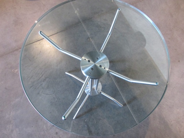 Brush Steel & Glass Spider Table