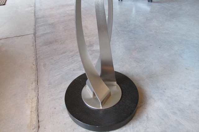 Glass and Steel End Table