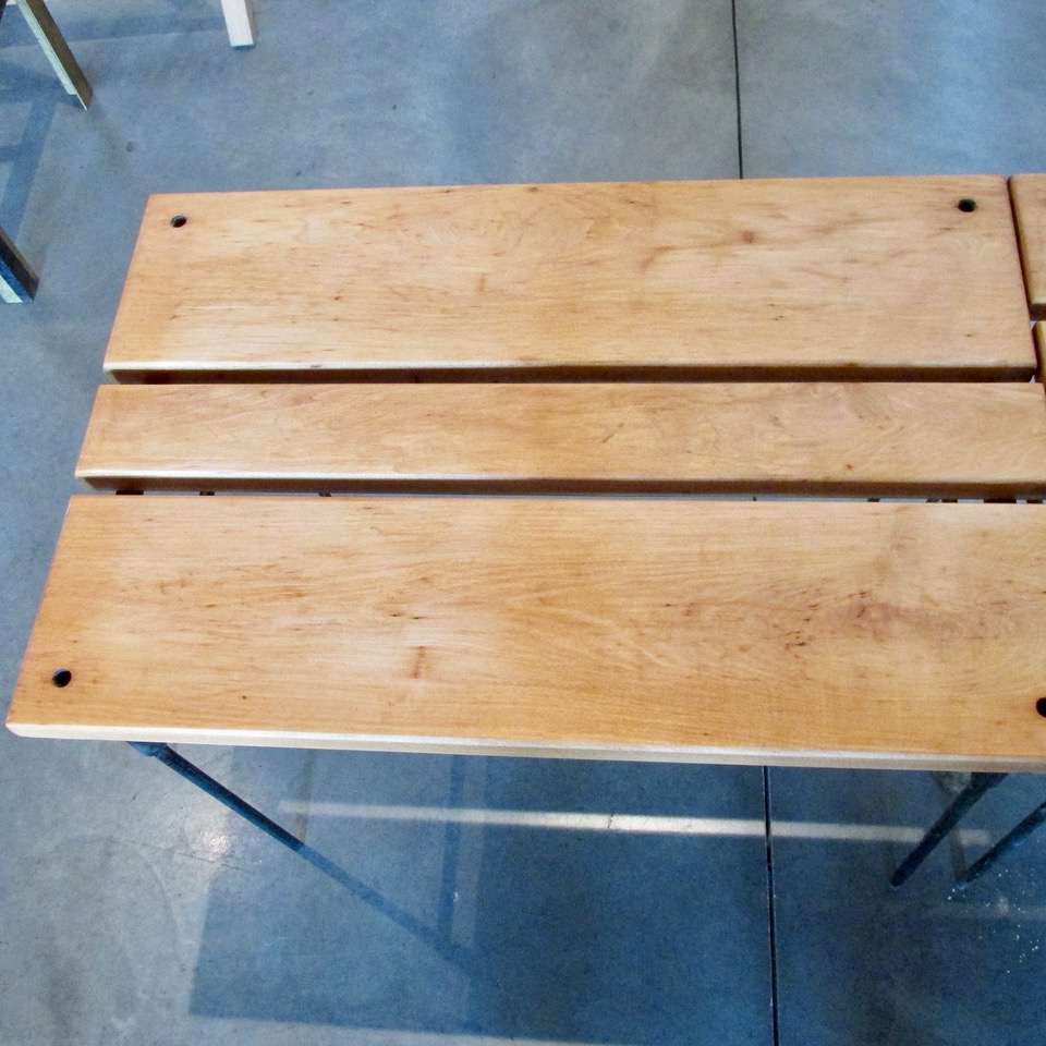 Arthur Umanoff Maple & Iron Slat Tables