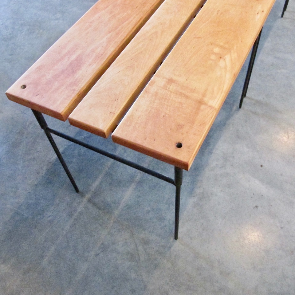 Arthur Umanoff Maple & Iron Slat Tables