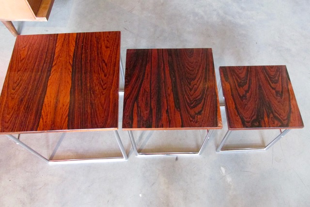 Kjaerholm Style Rosewood Nesting Tables