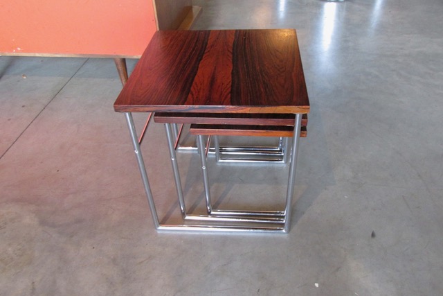 Kjaerholm Style Rosewood Nesting Tables