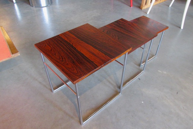 Kjaerholm Style Rosewood Nesting Tables