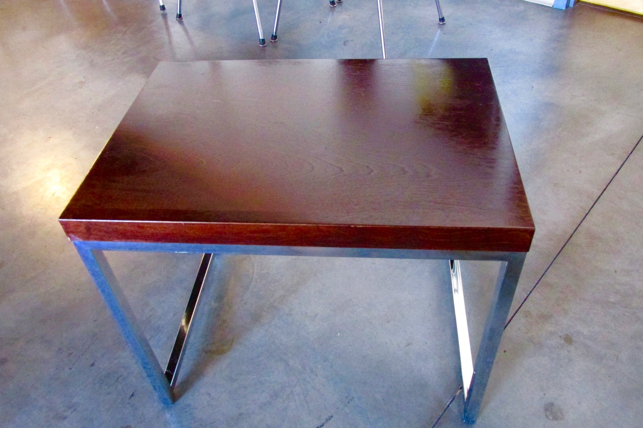 Danish Walnut & Chrome End Tables