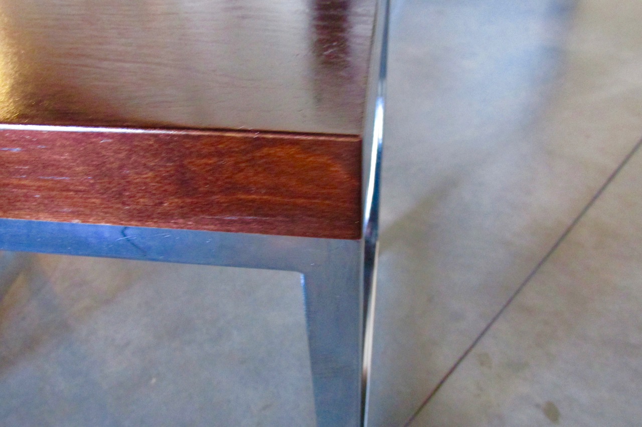 Danish Walnut & Chrome End Tables