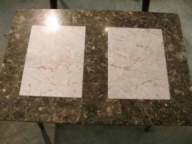 Two Marble and Wood Occasional Tables 